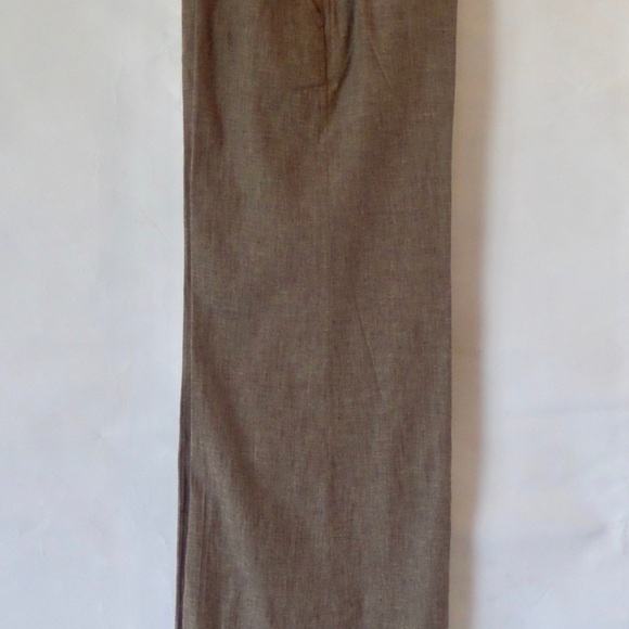 BCBGMAXAZRIA TABATHA Wide leg cuffed linen pants with belt Size 4 - Picture 9 of 13